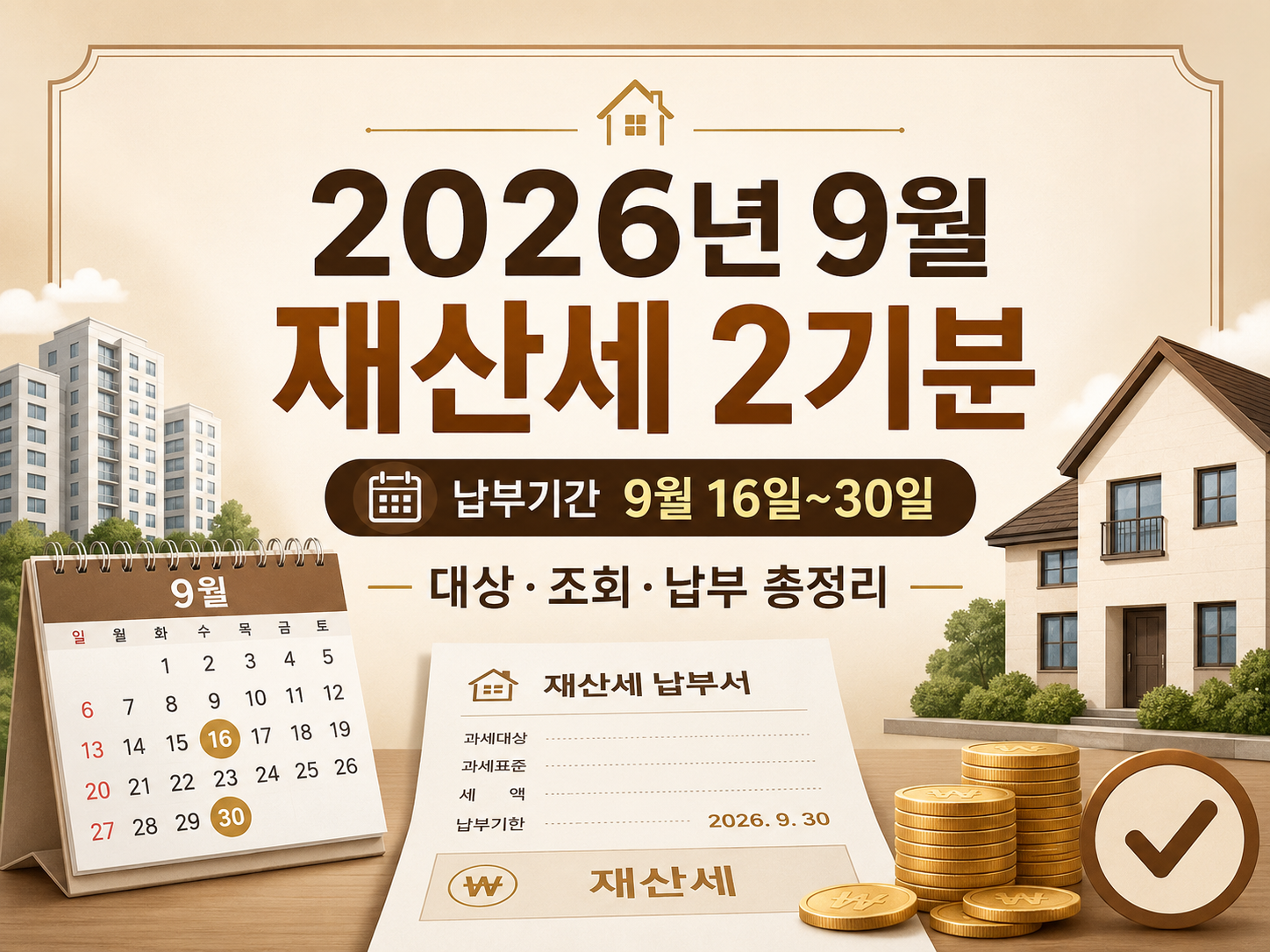 2026년 9월 재산세 2기분 총정리｜납부기간·대상·조회방법·카드납부까지