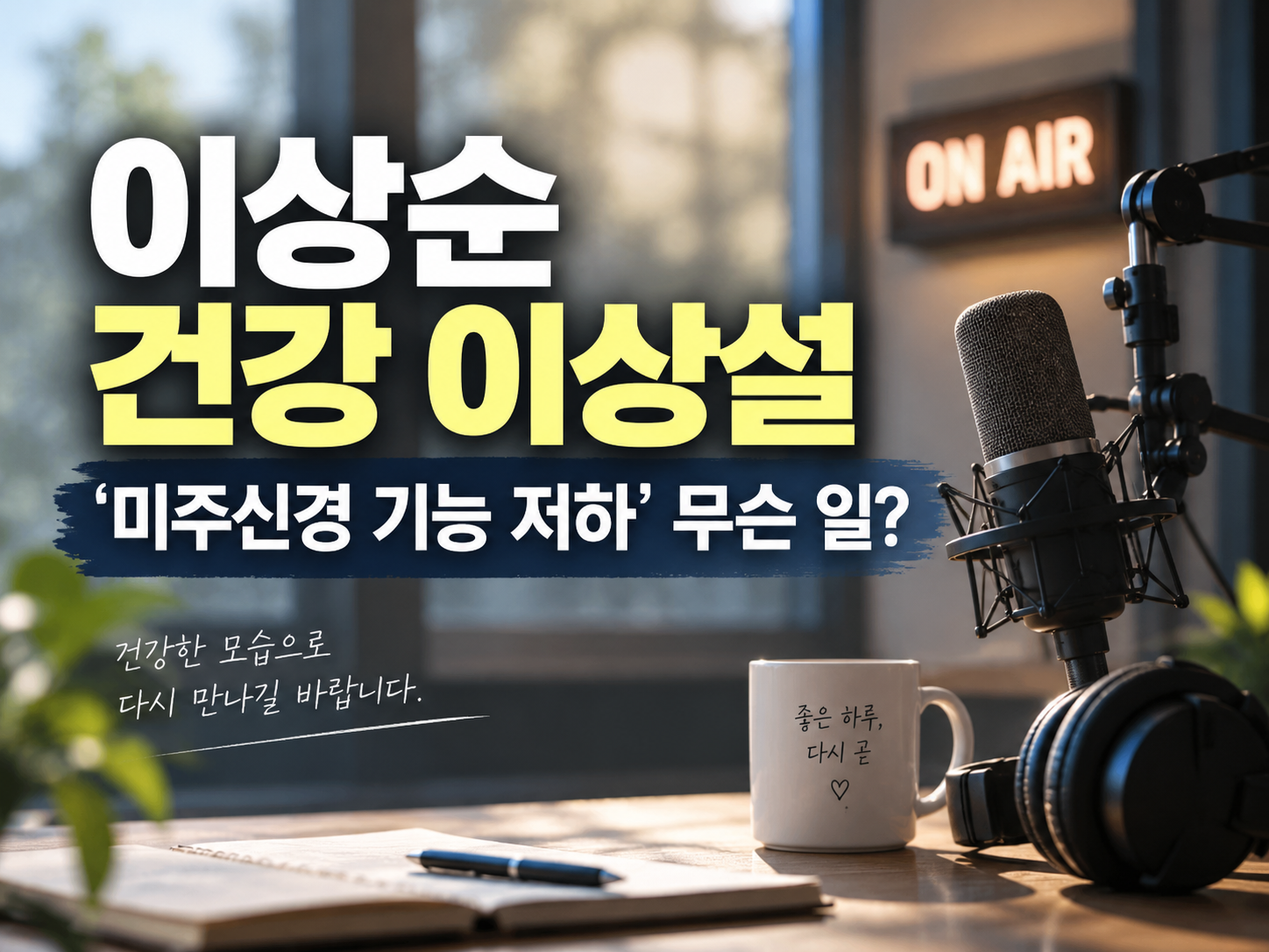 이상순 건강 이상설, 무슨 일? 미주신경 기능 저하로 라디오 중단…현재 상태 총정리